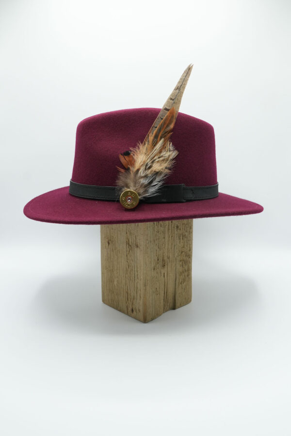 Woolfelt fedora - Burgundy - Image 2