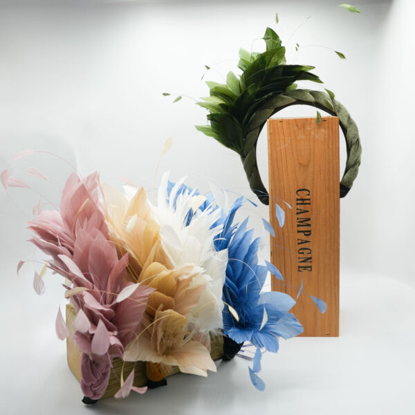Sweeping feather head band