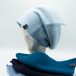 Merino Wool 3 Way Beret - Blue shades