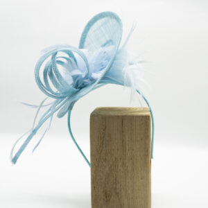 Hand sculpted fascinator in soft blue