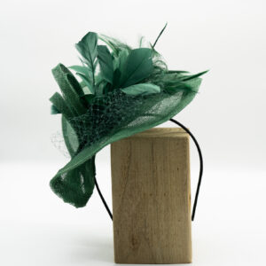 Classic bottle green hand sculpted fascinator