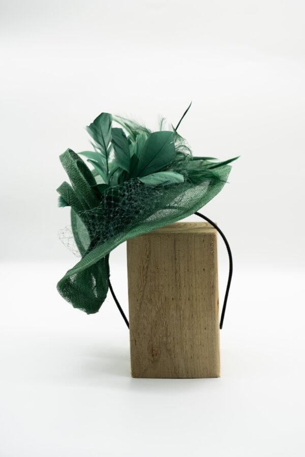 Classic bottle green hand sculpted fascinator