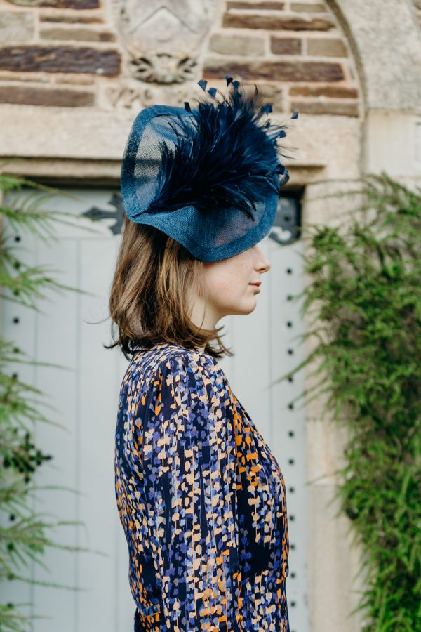 Beautiful classic navy fascinator - Image 2